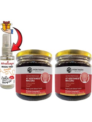 Atkestanesi Macunu 2 Kutu Aydın Tanzim Birliğinden 240 gr Macun + Çörek Otu Masaj Yağı 30 ml
