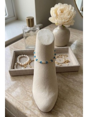 Gmn Collection Yeni Sezon Yeni Seri Summer Fashion Nazar Boncuğu Detaylı Kemik Model Halhal