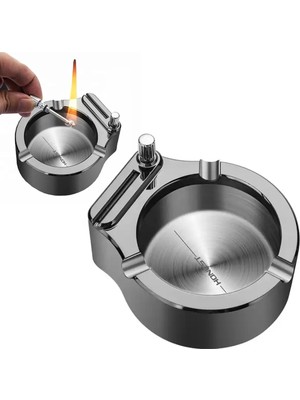 Epilons Metal Çakmaklı Küllük Zippo Yakıt Ile Çalışır
