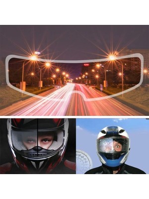Pileli Store Buğu Önleyici Motosiklet Kaskı Vizörü Su Geçirmez Dayanıklı Çizik Koruma Lens Filmi