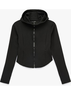 Koton Kapüşonlu Uzun Kollu Cep Detaylı Fermuarlı Spor Sweatshirt