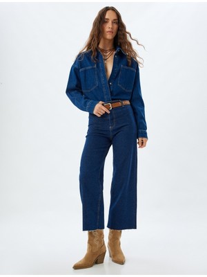 Koton Kadın Jean Pantolon 7WAL40056MD Koyu Indigo