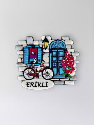 Mundy Erikli Polyester Kabartmalı Magnet  7x6,5 cm Şehir Magneti Dekoratif Hediyelik Buzdolabı Süsü (KOD:1277)