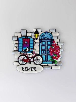 Mundy Kemer Polyester Kabartmalı Magnet  7x6,5 cm Şehir Magneti Dekoratif Hediyelik Buzdolabı Süsü (KOD:1274)