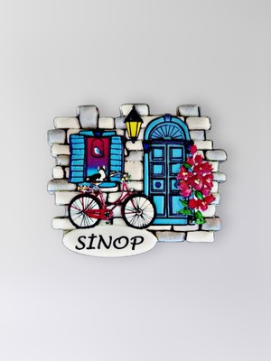 Mundy Sinop Polyester Kabartmalı Magnet  7x6,5 cm Şehir Magneti Dekoratif Hediyelik Buzdolabı Süsü (KOD:1279)