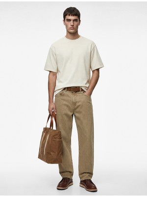 Koton Pamuklu Kısa Kollu Bisiklet Yaka Basic Oversize Tişört