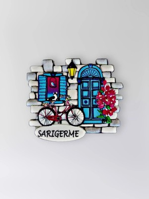 Mundy Sarıgerme Polyester Kabartmalı Magnet  7x6,5 cm Şehir Magneti Dekoratif Hediyelik Buzdolabı Süsü (KOD:1273)