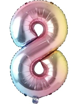 Larskas Folyo Balon 8 Rakamı Helyum Balon 76 cm (Gümüş)