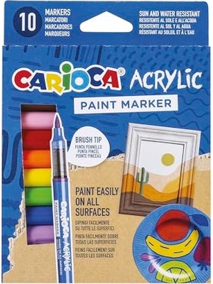 Larskas Akrilik Paint Marker Su Bazli Fırça Uçlu 10'lu