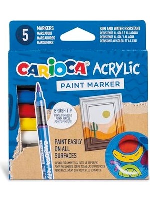 Larskas Akrilik Paint Marker Su Bazli Fırça Uçlu 5'li