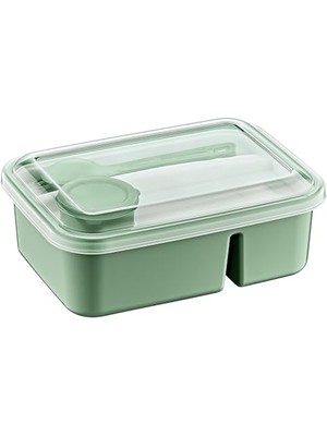 Larskas Hobby Life Lunch To Go 3 Bölmeli Beslenme Kabı – Sosluklu, Sızdırmaz Kapak, Bpa Içermez, 920 ml + 40 ml (Yeşil)