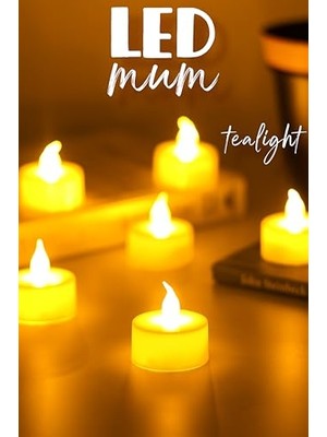 Larskas 6 Adet LED Mum Tealight Mini Dumansız Pilli Alevli Dekoratif Yapay Mum Işıldak Beyaz 1036-2          [enerji Sınıfı A]