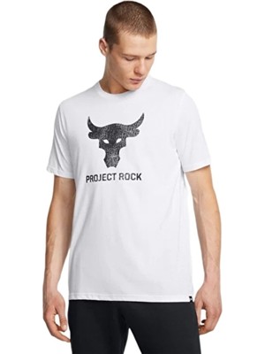 Under Armour Project Rock Payoff Graphic Kısa Kollu T-Shirt Beyaz Siyah
