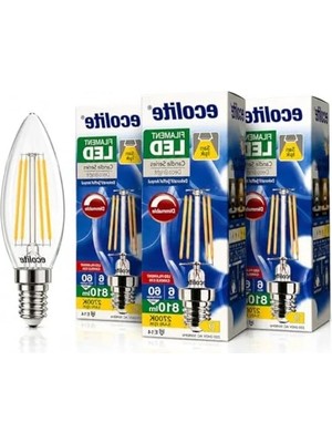Larskas Dim Edilebilir 6W E14 Filament LED Mum Ampul, Vintage Tasarım