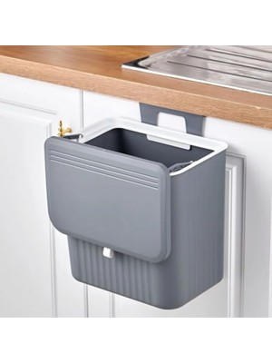 Larskas Mutfak Tezgah Üstü ve Dolap Askılı Çöp Kovası, 15 Litre Kapasiteli, Dayanıklı Plastik, Kolay Temizlenebilir, (Antrasit)