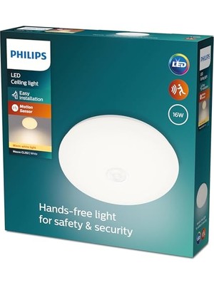 Larskas Philips Mauve Hareket Sensörlü Yuvarlak Tavan Lambası 16W 2700K Sarı Işık