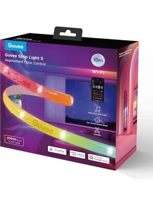Larskas Govee Rgbıcw Wifi+Bluetooth Matter Destekli, Kesilebilir, Silikon Kaplamalı LED Şerit - 10 Metre          [enerji Sınıfı A]