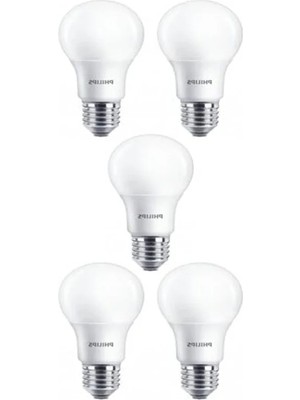 Larskas 5 Adet 8W (60W) Beyaz LED Ampul, 6500K, Enerji Tasarruflu