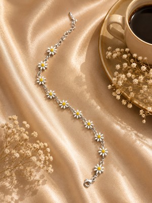 Jammy Jewerly Papatya Detaylı Çelik Bileklik