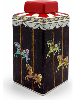 Muguetarts %100EL Yapımı Seramık Tasarım Karnaval Küp 30X15X15 cm