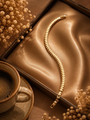 Jammy Jewerly Gold Balık Sırtı Çelik Bileklik