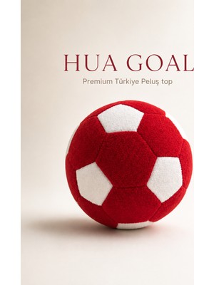 Hua Goal Peluş Futbol Topu - Türkiye Milli Takım Yumuşak Top - 20 cm Dekoratif ve Oyuncak Top