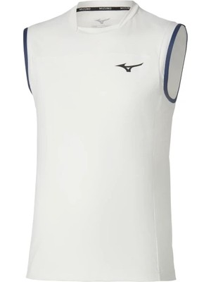 Mizuno Stargazer Shadow Erkek Kolsuz Tişört Beyaz / Kırmızı