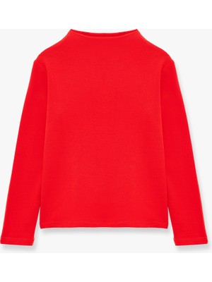 Koton Dik Yaka Modal Karışımlı Uzun Kollu Slim Fit Tişört