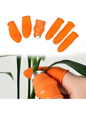 Sepet Dolusu® 5 Parça Pratik Parmak Koruyucu 1 Parça Baş Parmak Bıçaklı Eldiven Sebze Meyve Soyucu Kesme Ayıklayıcı Silikon Set