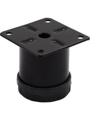 Larskas Siyah Metal Mobilya Ayağı, 42MM Çapında, 5cm Yükseklikte, 4 Adet Set