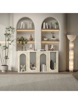 Klubeconcept Kemerli Modern Konsol – Çok Amaçlı Raflı Depolama Ünitesi %100 Mdf