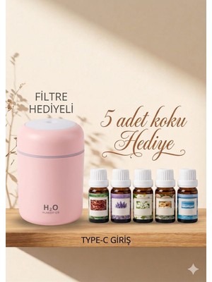 Segy Home Ultrasonik Oda ve Araç Hava Nemlendirici Buhar Makinesi ve Aroma Difüzörü Koku - 5 Adet Koku Hediyeli
