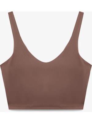 Koton Kolsuz V Yaka Kaplı Slim Fit Sporcu Sütyeni