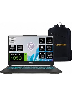 MSI Msı Cyborg 15 A13VE Intel Core I5 13420H 16GB 1tb SSD RTX4050 Windows 11  15.6" Fhd Taşınabilir Bilgisayar +Compmarkt Çanta