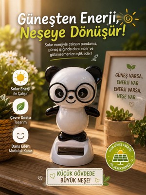 Seymen Bıçakçılık Solar Enerjili Sallanan Ayıcık Biblo – Güneş Enerjisi ile Çalışan Dekoratif Masaüstü Figür – Pil Gerektirmez