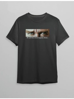 Pomeya  10 Kasım Atatürkü Anma Günü Baskılı Oversize Bisiklet Yaka T-Shirt - Siyah