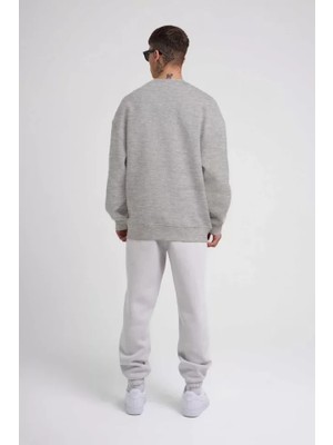 Pomeya  Unisex Biskilet Yaka Üç Iplik Sweatshirt - Gri