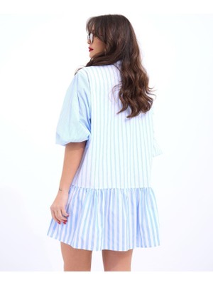 Pomeya  6311 Elbise-Mavi
