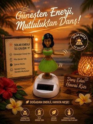 Seymen Bıçakçılık Solar Enerjili Dans Eden Hawaii Kızı – Güneş Enerjili Sallanan Oyuncak Dekoratif Masa Süsü