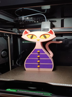 North Edge 3D Kedi Figürlü Çekmeceli Masaüstü Organizer - Dekoratif 3D Baskı Düzenleyici