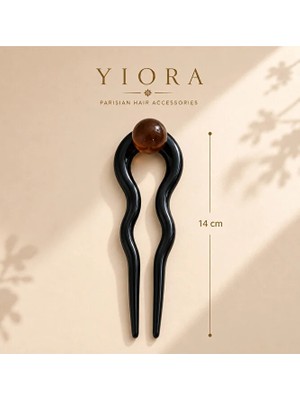 Yiora Premium Seri Ithal Topçuk Detaylı Fransız Model Kemik Toka 13-14 cm