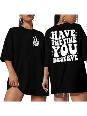 Pomeya  Bisiklet Yaka Kısa Kol Baskılı T-Shirt - Siyah