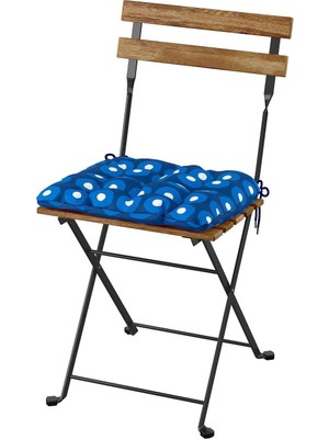 IKEA Tärnö Katlanabilir Sandalye, Siyah-Kahverengi, Klösan Koyu Mavi-Kare