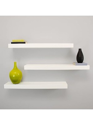 Esranın Dünyası Modern Duvar Rafı 3 Lü Set Gizli Raf (50-50-50) (Siyah)