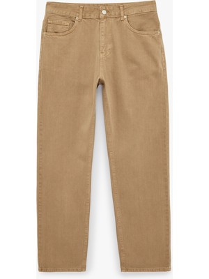 Koton Normal Bel Pamuklu Vintage Straight Fit Jean Pantolon