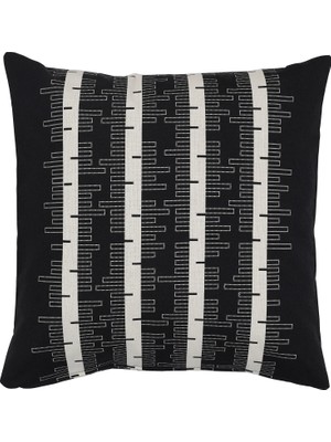 IKEA Stockholm 2025 Kırlent Kılıfı, Siyah-Kırık Beyaz, 50X50 cm