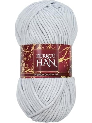 Esranın Dünyası Kürkçü Han Kadife Ip 50 GR%100 Polyester Microfiber Çok Kalın Kadife Örgü Ipi – Amigurumi, Battaniye, Yastık ve Ev Dekorasyon Projeleri Için (Buz Mavisi Gri)