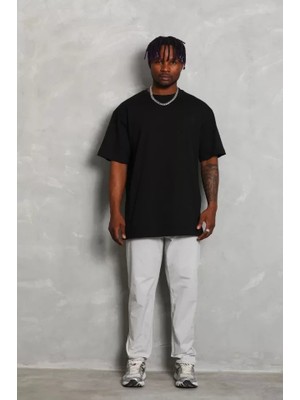 Beruflic Unisex Oversize Düz Bisiklet Yaka Tshirt