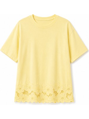 Zelish My Sister Sarı Etek Ucu Beyaz Iş Tshirt
