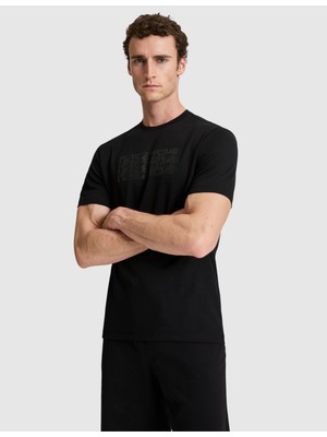 Pierre Cardin Erkek Siyah Regular Fit Bisiklet Yaka Tişört 50321063-VR046